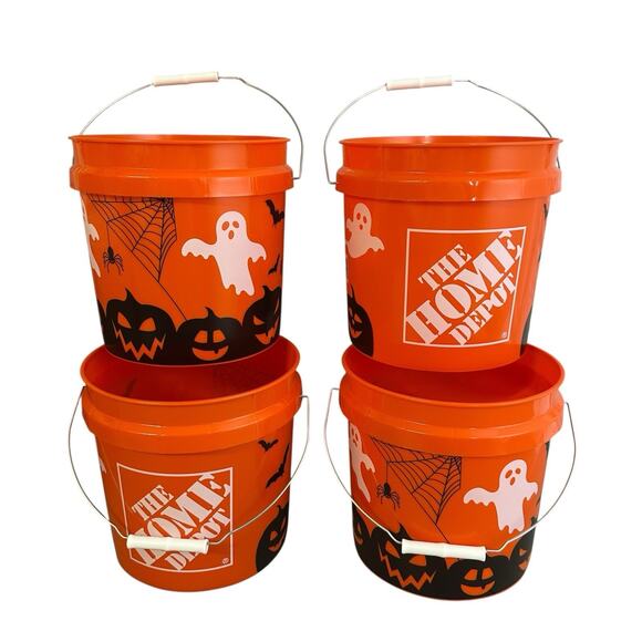 Home Depot Halloween Viral TIKTOK Trick or Treat Bucket Lot of 4 New - Picture 1 of 7